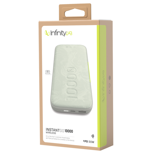 InstantGo 10000 Wireless - White - 30W PD ultra-fast charging power bank with wireless charging - Detailshot 5 image number null